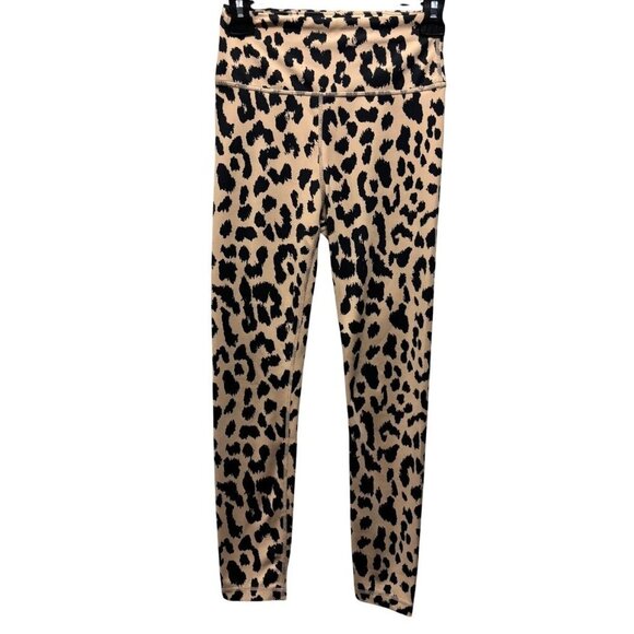 All Fenix Womens Camel Over Leopard Print Leggings High-Waist Size XS Yoga Pants - Picture 3 of 9